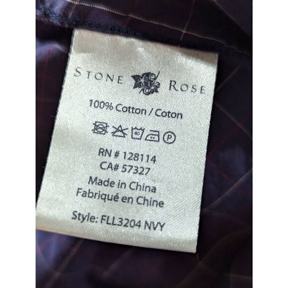 Stone Rose Men's Multi-Color Windowpane Long-Sleeve Button-Front Shirt Size M - Picture 8 of 9